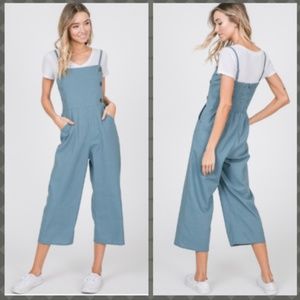 BUTTON FRONT SOLID LINEN JUMPSUIT pack of 3